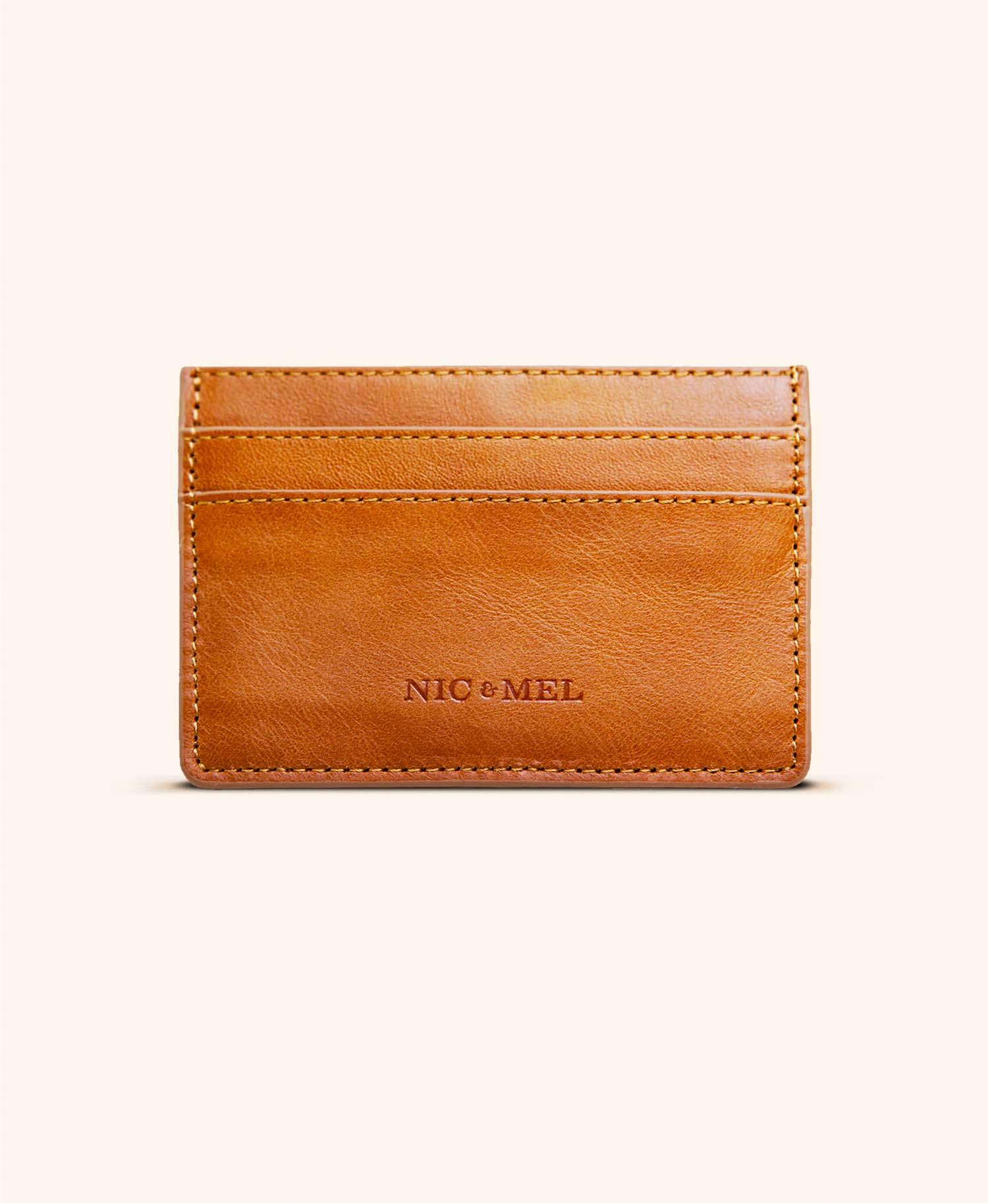 CALE CARD WALLET Cognac Leather