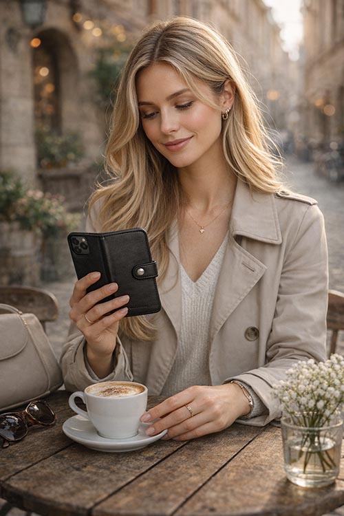 Hon har den bästa iphonefodralet