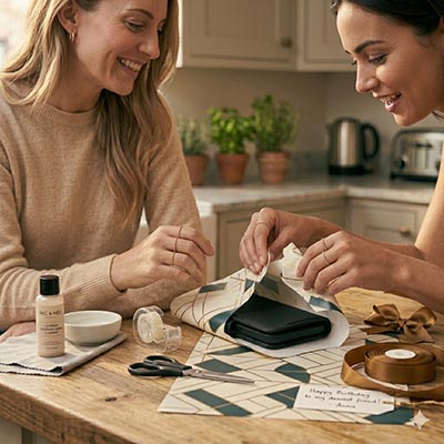 Hon får en fin gåva